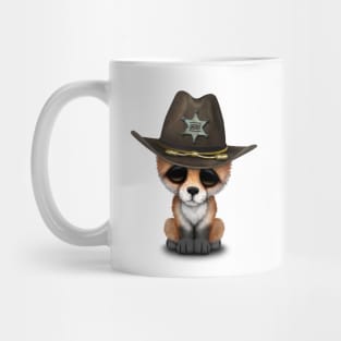 Cute Baby Fox Cub Sheriff Mug